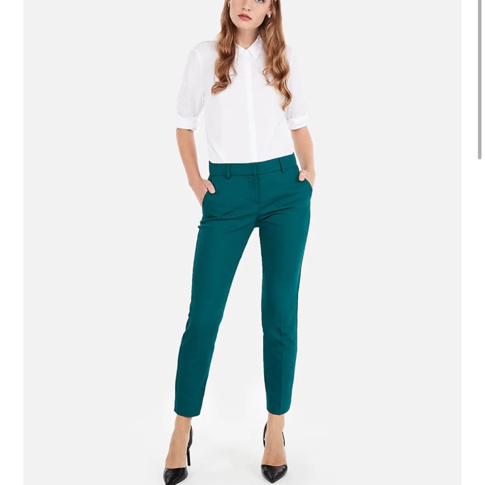 Mid Rise Ankle Columnist Pants Green